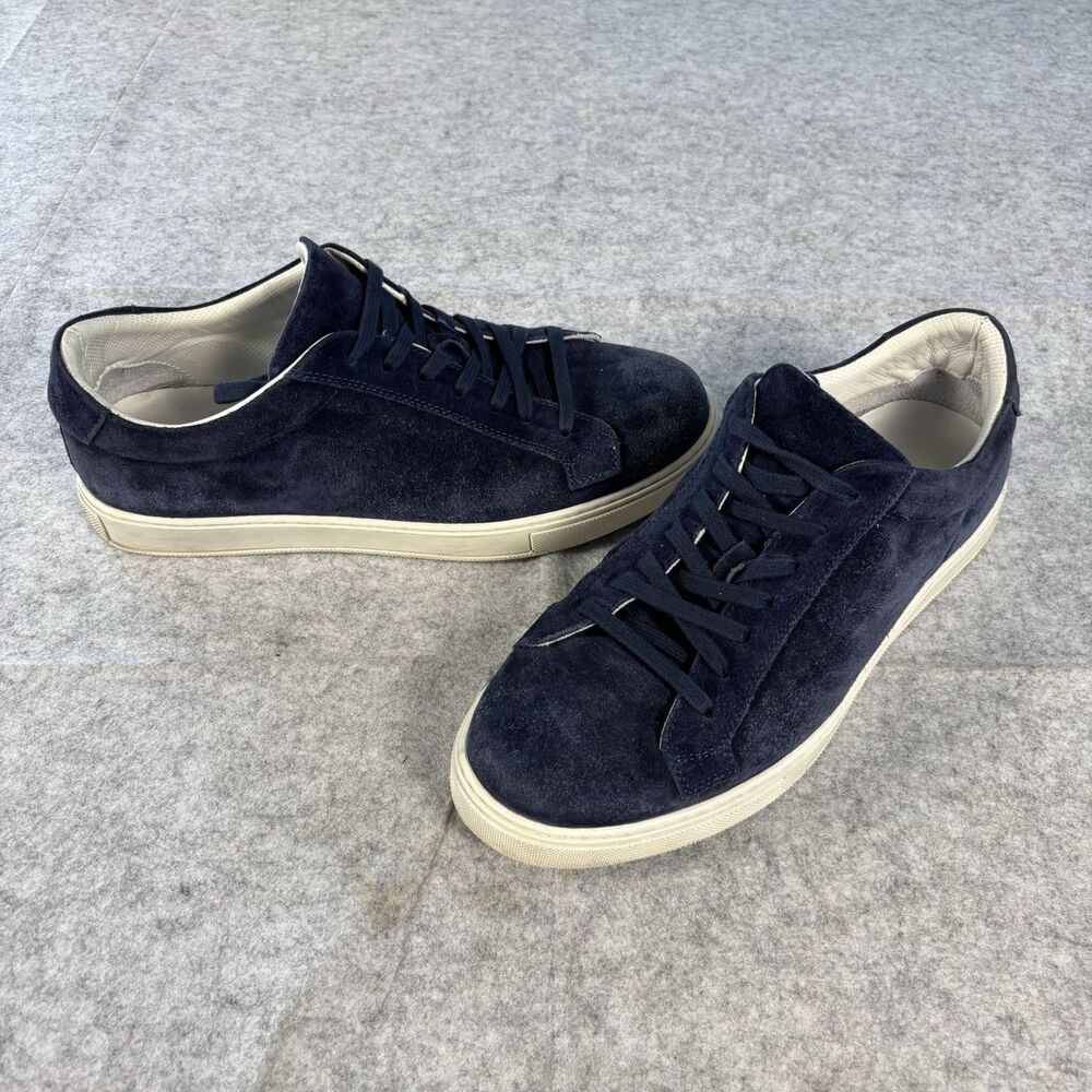 Thom Sweeney Blue Suede Lace Up Sneakers 515051 Mens Size 7.5 Italy MSRP $495
